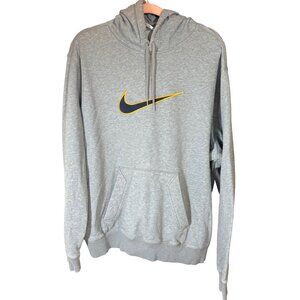 Nike Vintage Center Swoosh Hoodie Y2K Grey Pullover Oversized Embroidered Logo